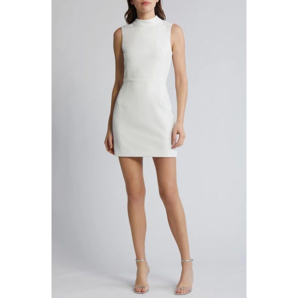French Connection Womens Echo Midi Dress, Off-White, 8, DM